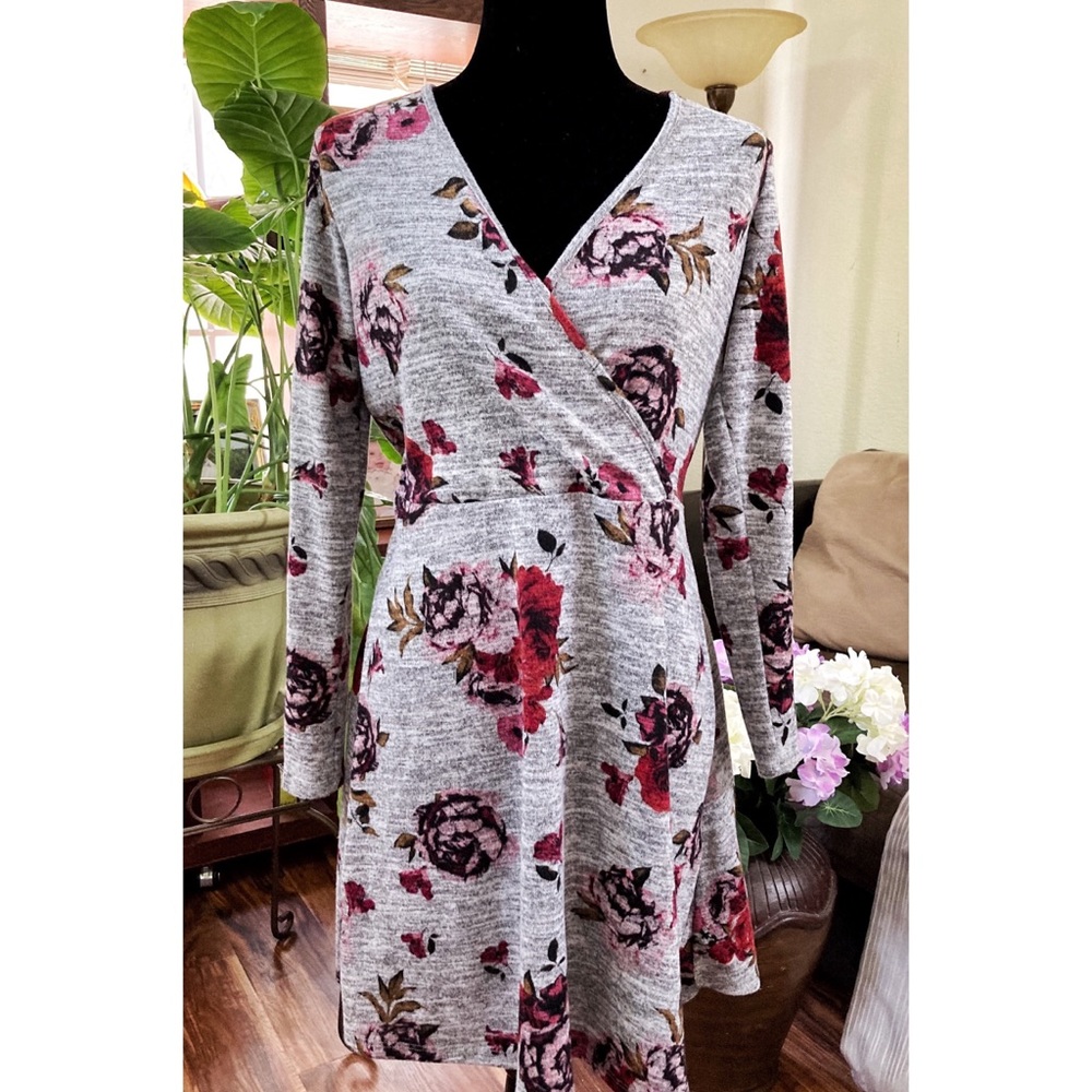 Candies Long Sleeve Grey Sweater Dress Size large